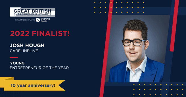 Josh hough carelinelive young entrepreneur of the year nomination Josh Hough nominated for Young Entrepreneur of the Year