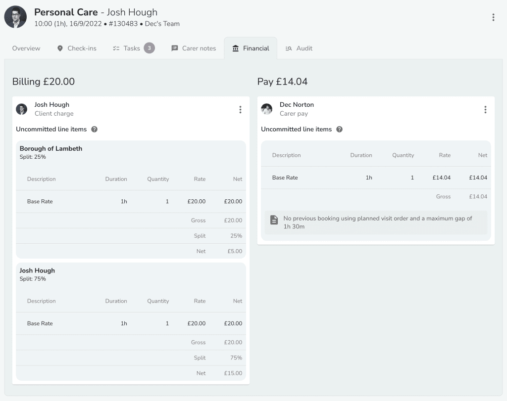 Split billing homecare management software split billing homecare management software